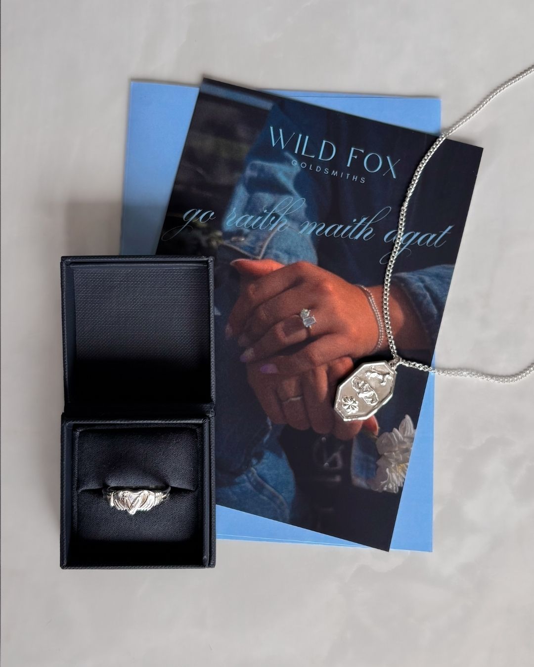 The Fenian Duo | Sterling Silver Harp Claddagh Ring & Pendant Set