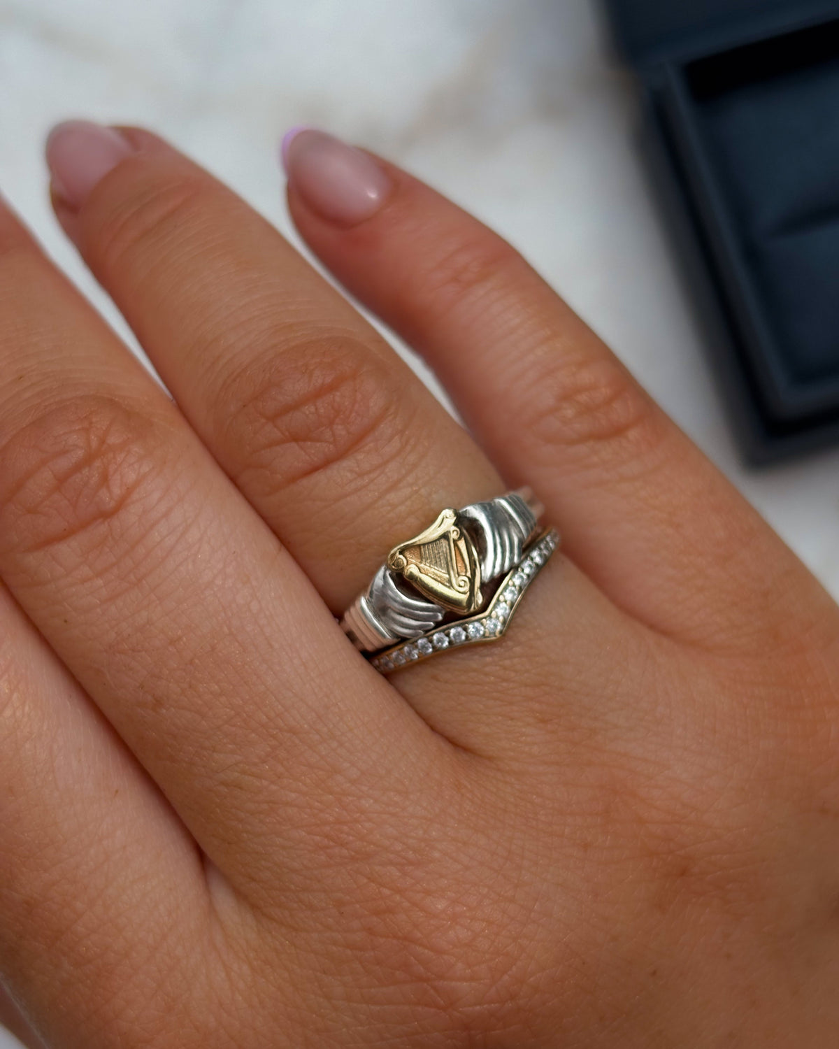 Two-Tone Fenian Harp Claddagh