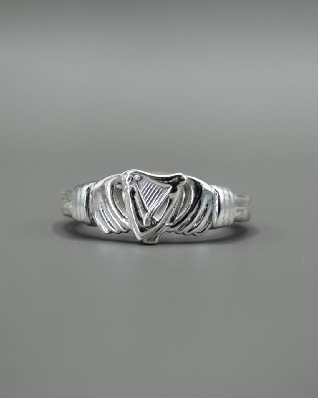 The Fenian Duo | Sterling Silver Harp Claddagh Ring & Pendant Set